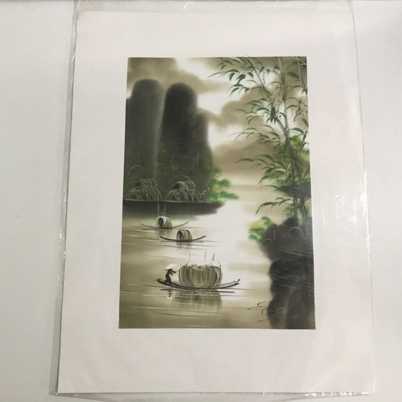 New unmounted artist signed painting on fabric - Picture 1 of 2